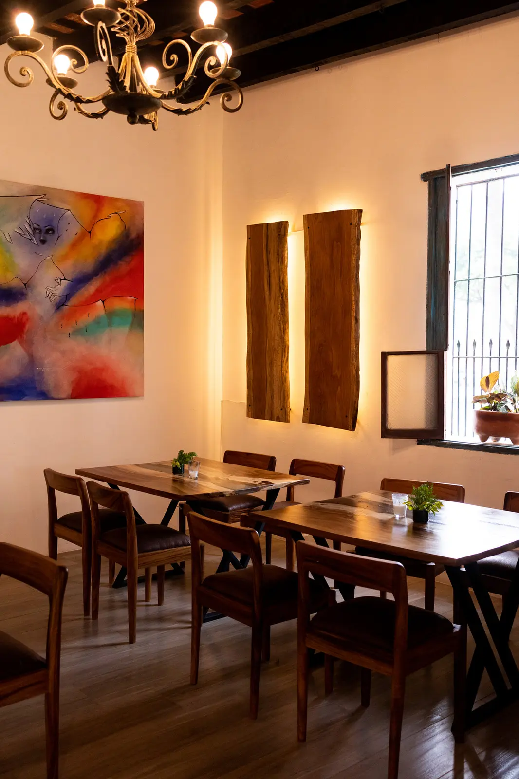 Indoor dining room at Rosanta, gastro cocktail restaurant in Antigua Guatemala