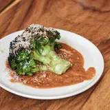 Roasted broccoli with nduja and grated cheese